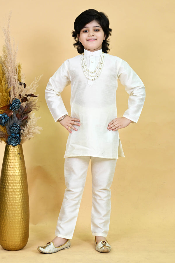Embellished Neckline Kurta Set